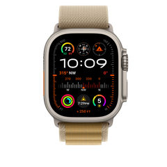 49mm Tan Alpine Loop - Large - Natural Titanium Finish