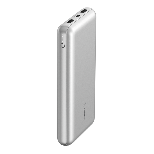 Belkin 20K POWER BANK, USB-A & C 15W, SILVER