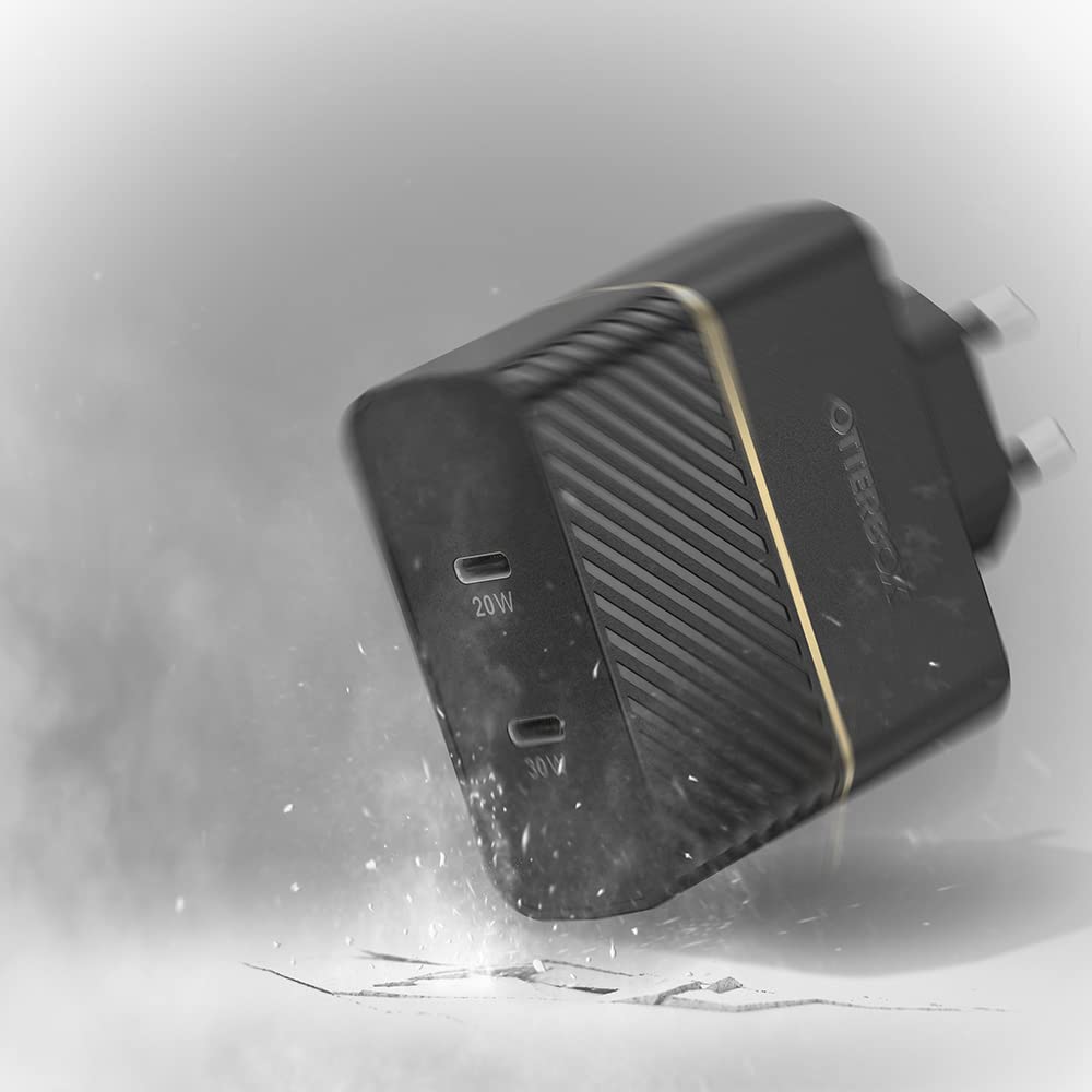 OtterBox 2 Port Wall Charger 50W USB-C & 30W Pd + USB-C 20W - Black
