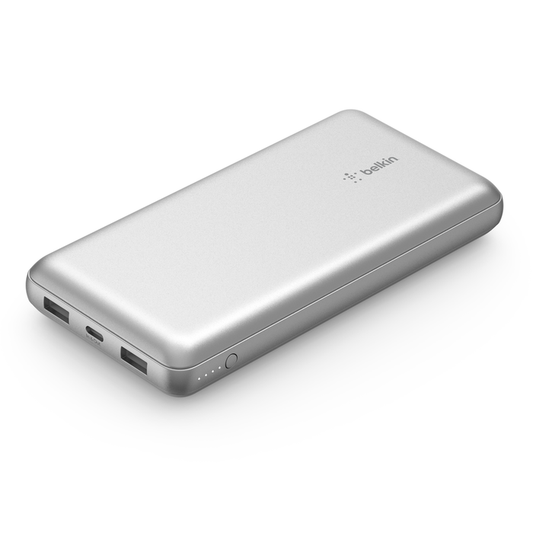 Belkin 20K POWER BANK, USB-A & C 15W, SILVER