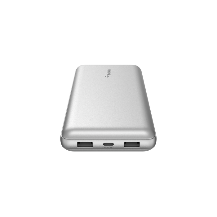 Belkin 20K POWER BANK, USB-A & C 15W, SILVER
