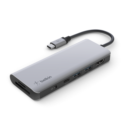 Belkin USB-C 7-in-1 Multiport Adapter Hub/HDMI/USB-C/USB-Ax2/MicroSD/SD/AUDIO 3.5"