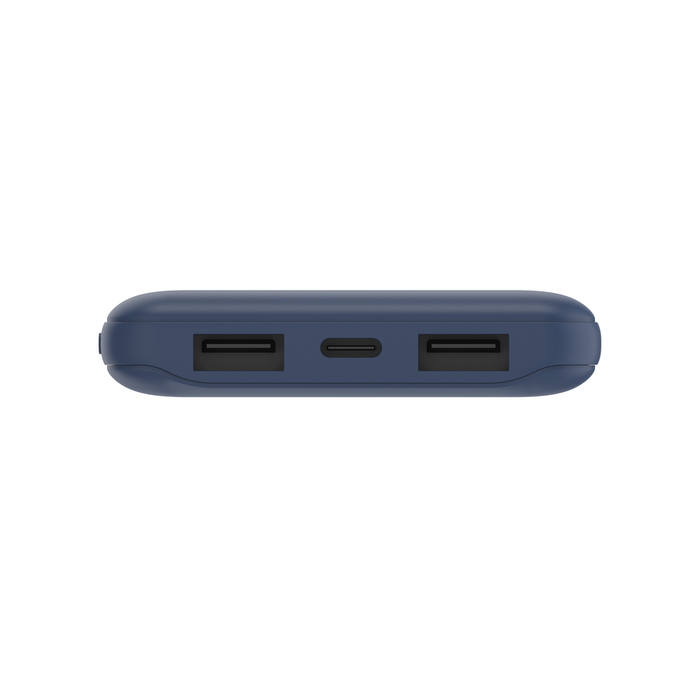 Belkin BOOST CHARGE 3-Port Power Bank 10K + USB-A to USB-C Cable, Blue