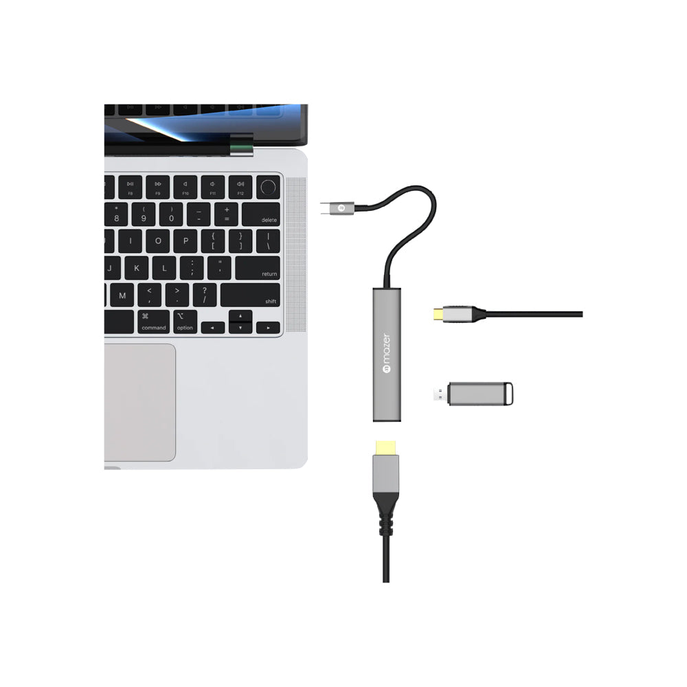 Mazer M-Hub50 InfiniteHub 3in1 USB-C to HDMI 4K/30Hz + USB-A x 1 + USB-C PD100W Charging Hub-Grey