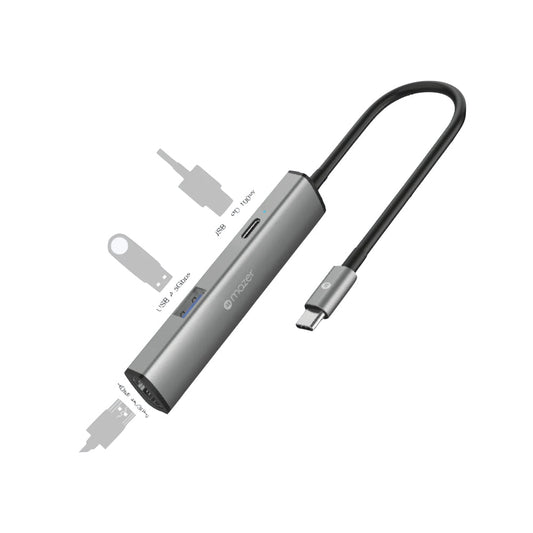Mazer M-Hub50 InfiniteHub 3in1 USB-C to HDMI 4K/30Hz + USB-A x 1 + USB-C PD100W Charging Hub-Grey