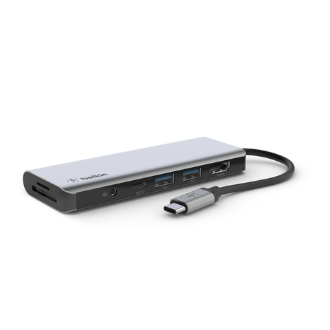 Belkin USB-C 7-in-1 Multiport Adapter Hub/HDMI/USB-C/USB-Ax2/MicroSD/SD/AUDIO 3.5"