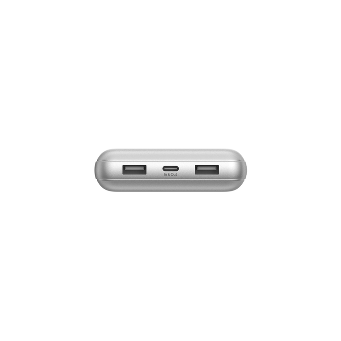 Belkin 20K POWER BANK, USB-A & C 15W, SILVER