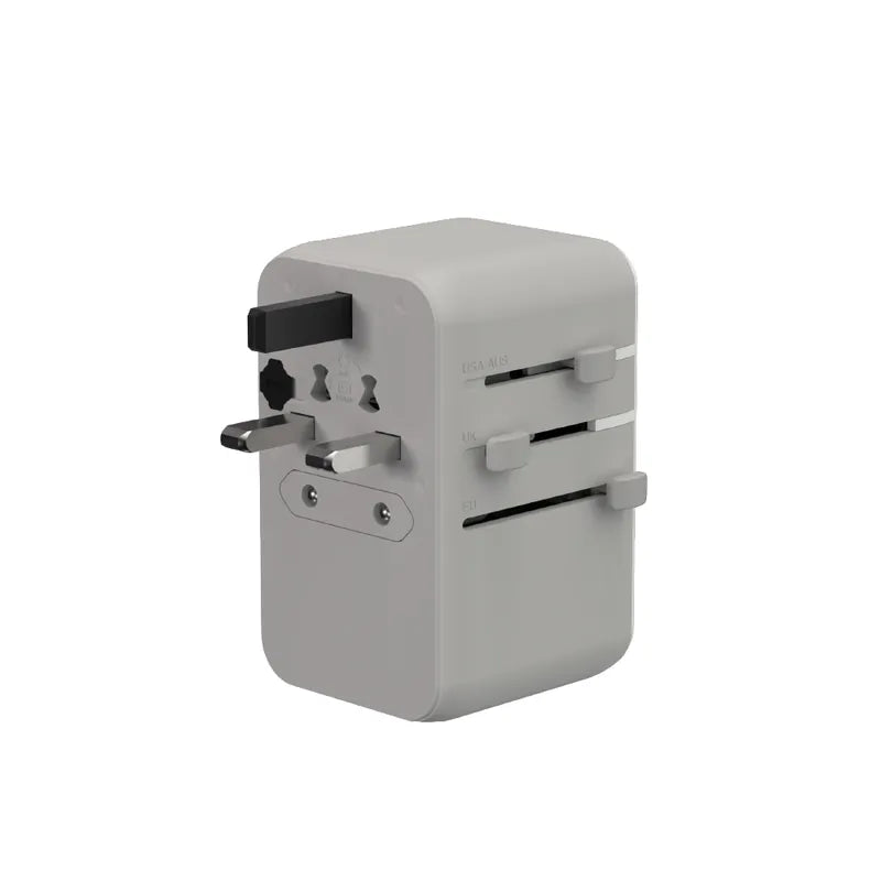 ADAM elements T35L 35W Universal Travel Adapter with Built-In USB-C Cable (Grey)