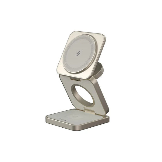 ADAM elements Mag 3 Pro Qi2 3-in-1 Foldable Travel Charging Station - Titanium