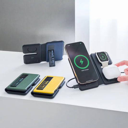 ADAM elements Mag Book Qi2 3-in-1 Wireless Charging Station with Stand (Black)