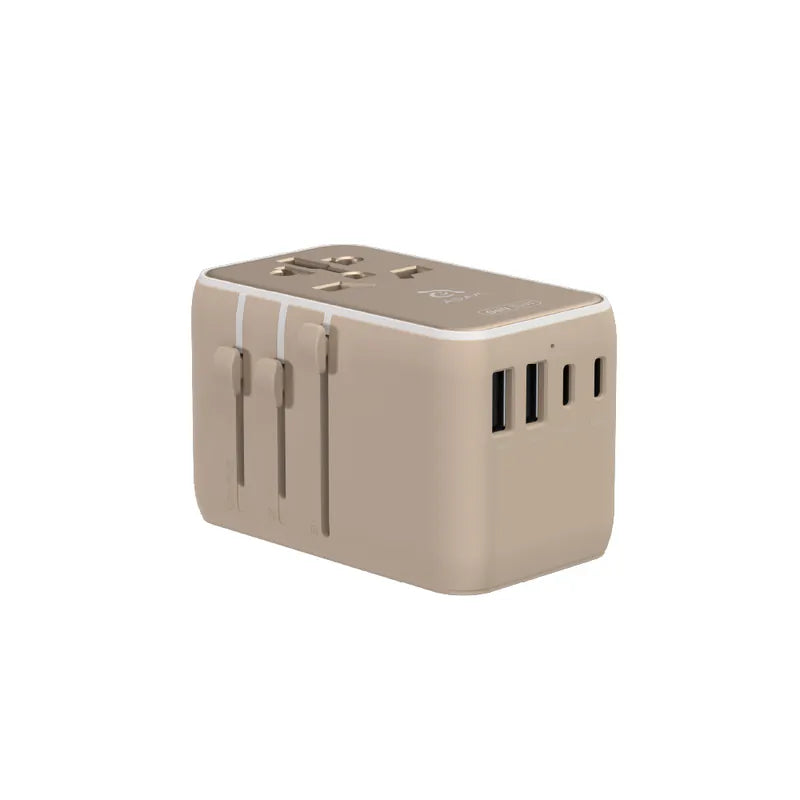 ADAM elements T35L 35W Universal Travel Adapter with Built-In USB-C Cable (Gold)