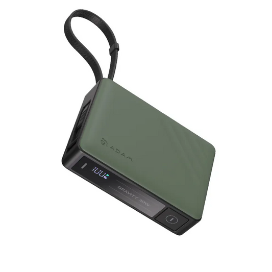 ADAM elements GRAVITY 30W Fast Charging Power Bank with Built-In Cable - Green