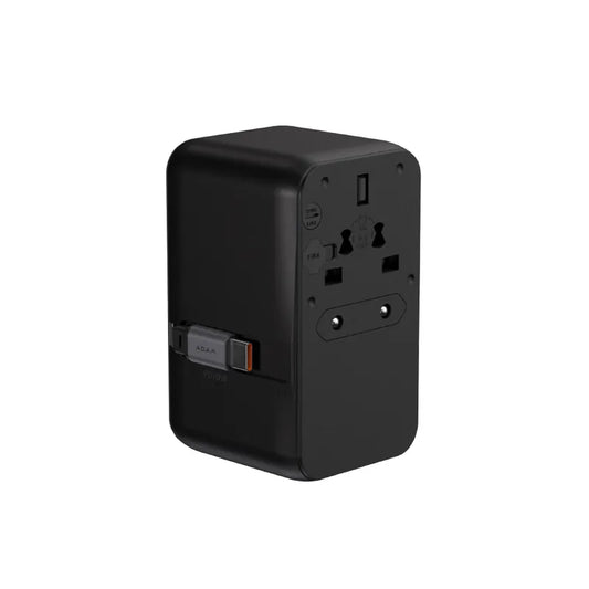 ADAM elements T70L 70W Universal Travel Adapter with Built-In USB-C Cable (Black)