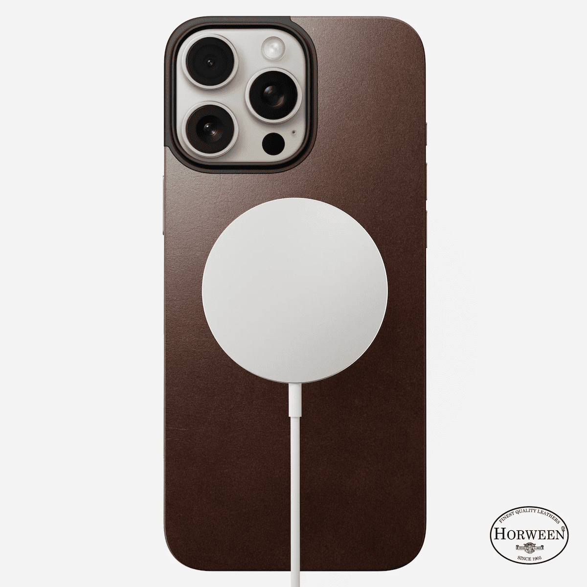 Nomad iPhone 16 Pro Max Magnetic Leather Back | Horween Leather | MagSafe Rustic Brown