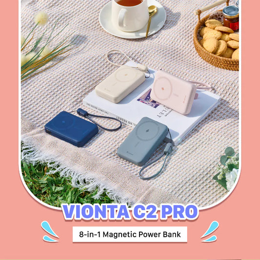 ADAM elements VIONTA C2 Pro 8-in-1 Magnetic Power Bank 10,000 mAh (Grey)