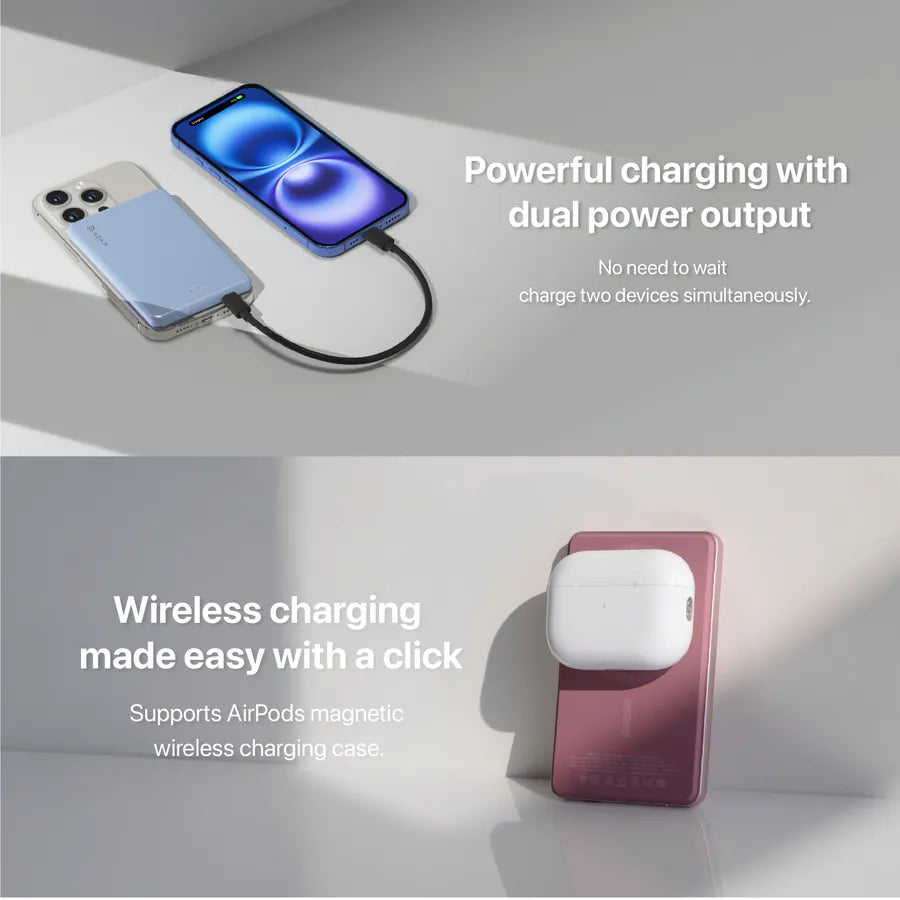 ADAM elements VIONTA L5 Ultra Slim Magnetic Wireless Charging Power Bank - 5000mAh (Silver)