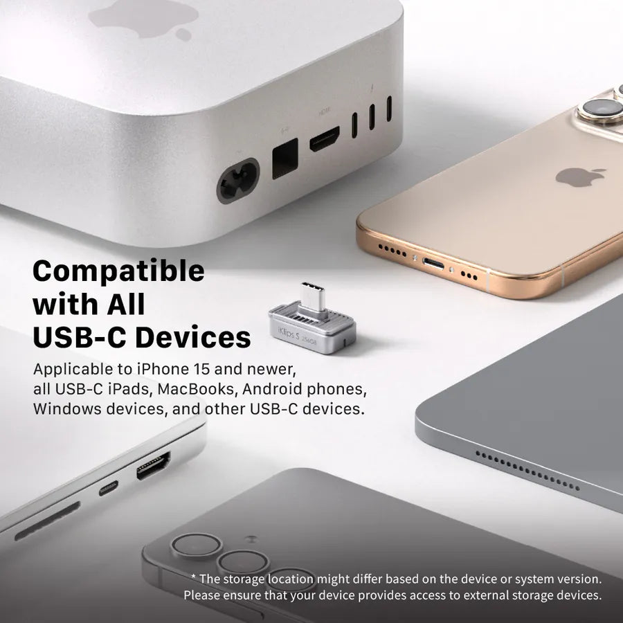 ADAM elements iKlips S USB-C Nano Touch Fingerprint SSD 256G (Grey)
