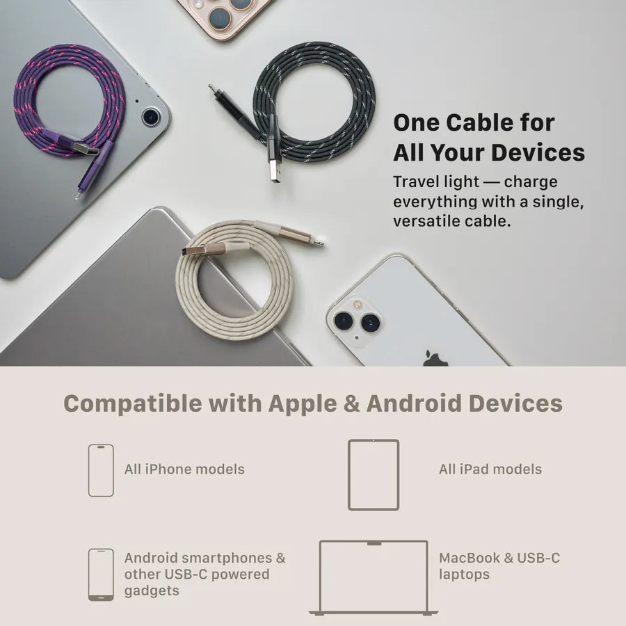 ADAM elements  PeAk MF401 4-in-1 60W Magnetic Flat Charging Cable (Titanium)