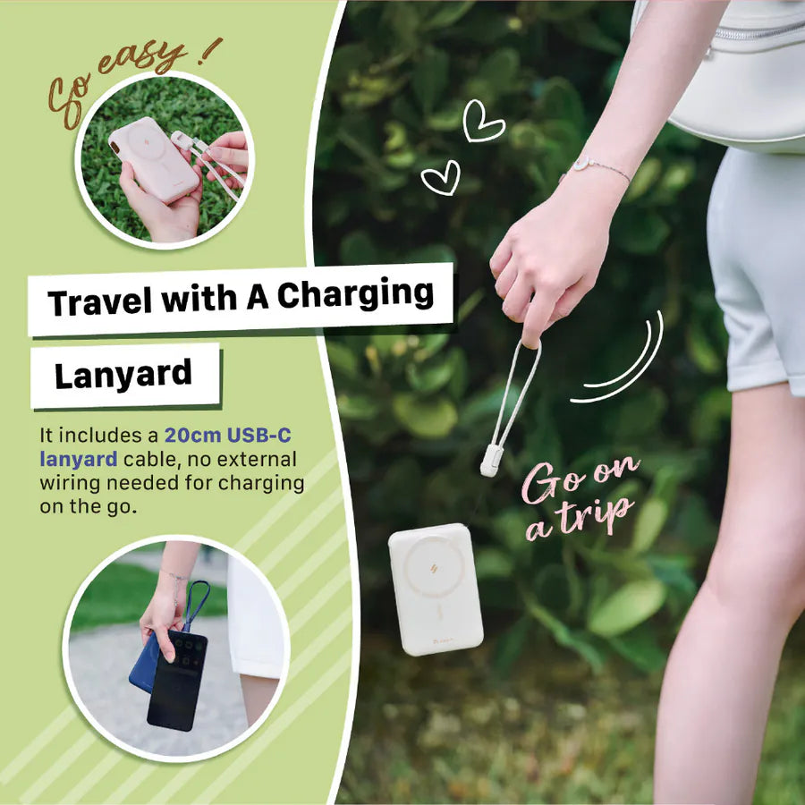 ADAM elements VIONTA C2 Pro 8-in-1 Magnetic Power Bank 10,000 mAh (Milk Tea)