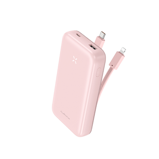 ALPHA 10000mAh powerbank with build-in Type C and Lightning Cable - Pink (ALP10-05PD (W1119)