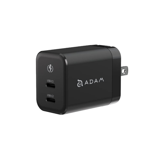 ADAM elements OMNIA X45C GaN 45W Dual USB-C Port Compact Wall Charger - Black