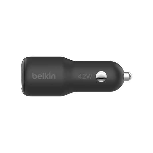 Belkin 42W Car Charger, 30W PD PPS USB-C, 12W USB-A,Black