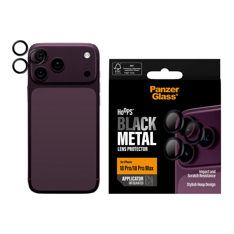 PanzerGlass Apple iPhone 18 Pro / Pro Max Hoops Camera Lens Protector - Black