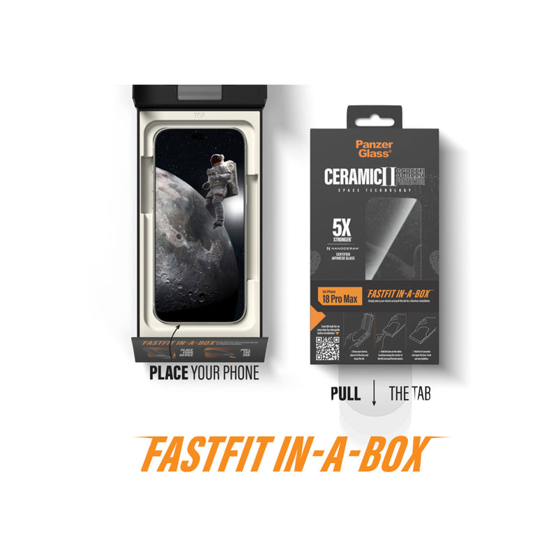 PanzerGlass Apple iPhone 18 Pro w. Fastfit In-A-Box -  Ceramic