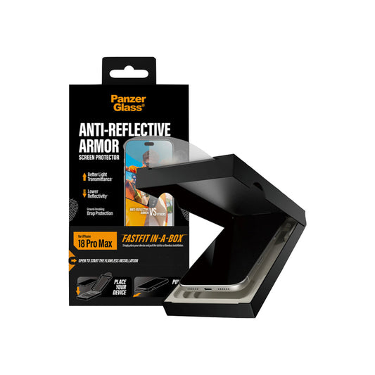 PanzerGlass Apple iPhone 18 Pro w. Fastfit In-A-Box - Anti-Reflective Armor