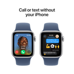 Apple Watch SE GPS + Cellular 40mm Silver Aluminium Case with Denim Sport Band - M/L