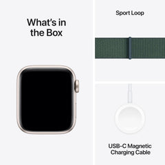 Apple Watch SE GPS + Cellular 40mm Starlight Aluminium Case with Lake Green Sport Loop