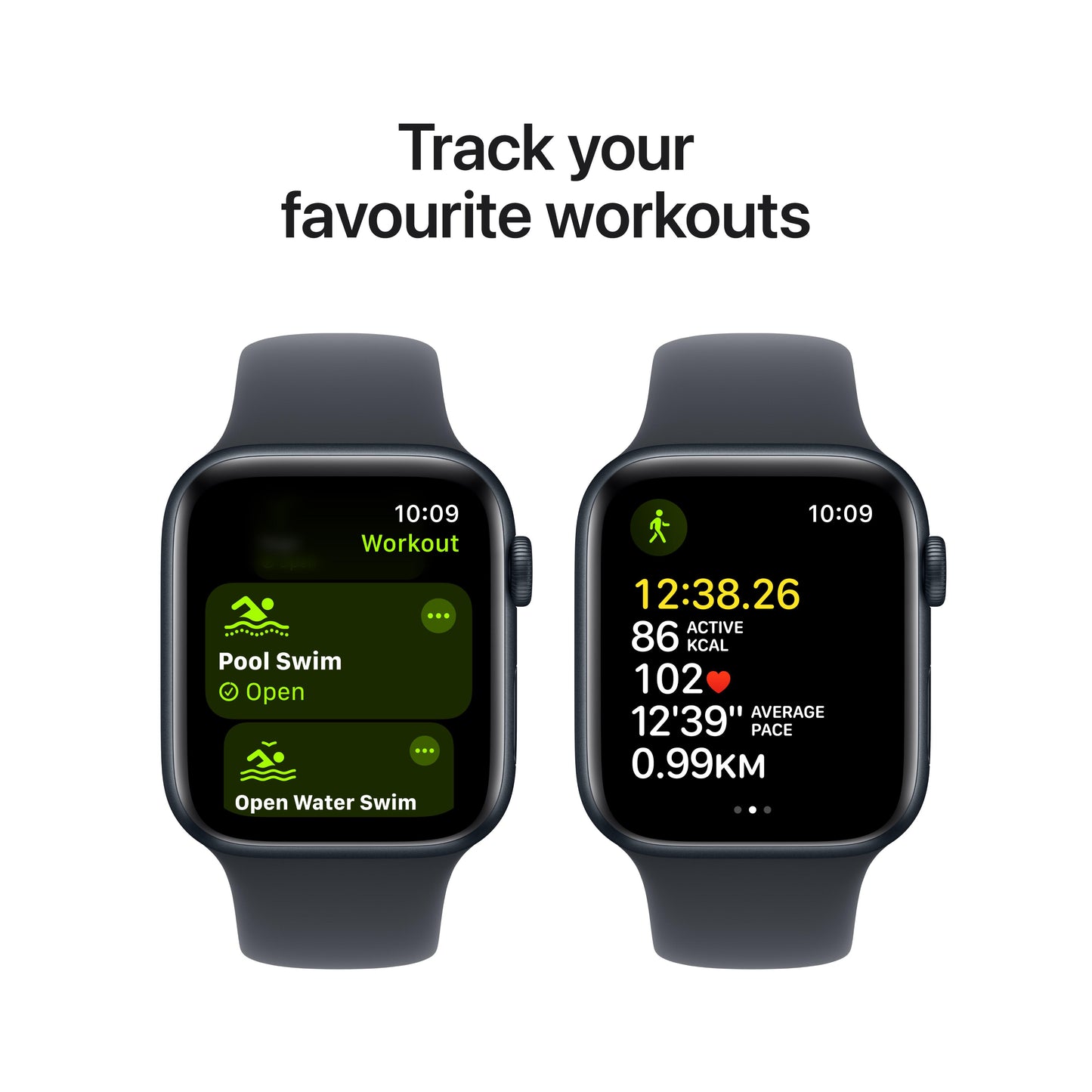Apple Watch SE GPS 44mm Midnight Aluminium Case with Midnight Sport Band - S/M