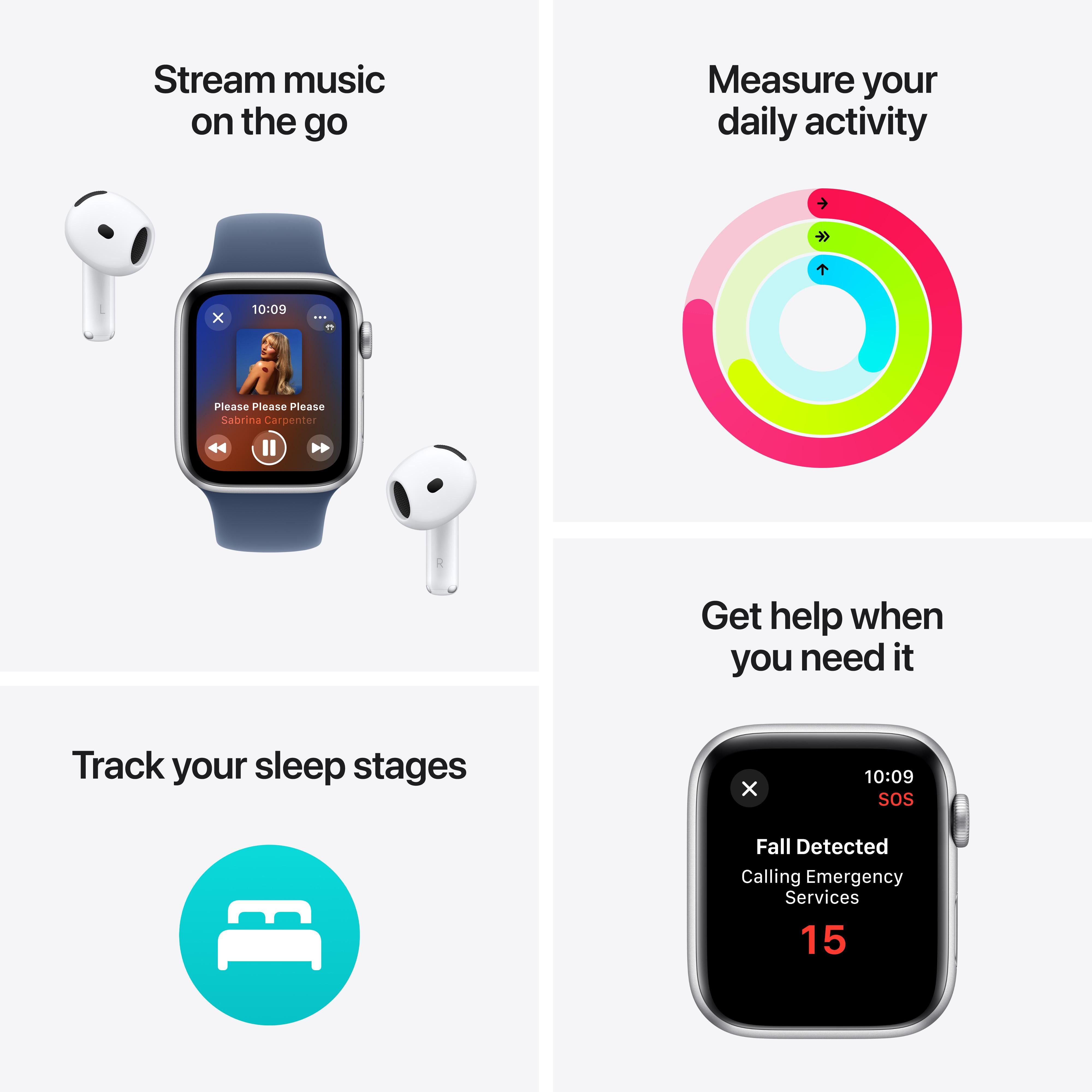 Apple Watch SE GPS + Cellular 44mm Midnight Aluminium Case with Ink Sp