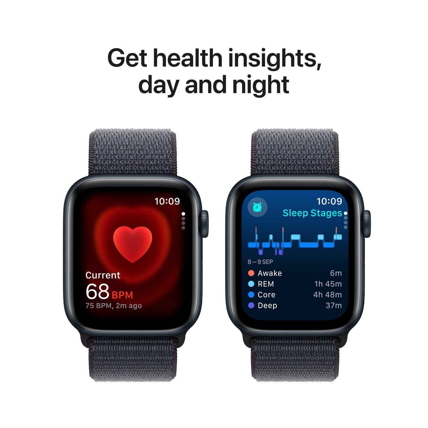Apple Watch SE GPS + Cellular 44mm Midnight Aluminium Case with Ink Sport Loop