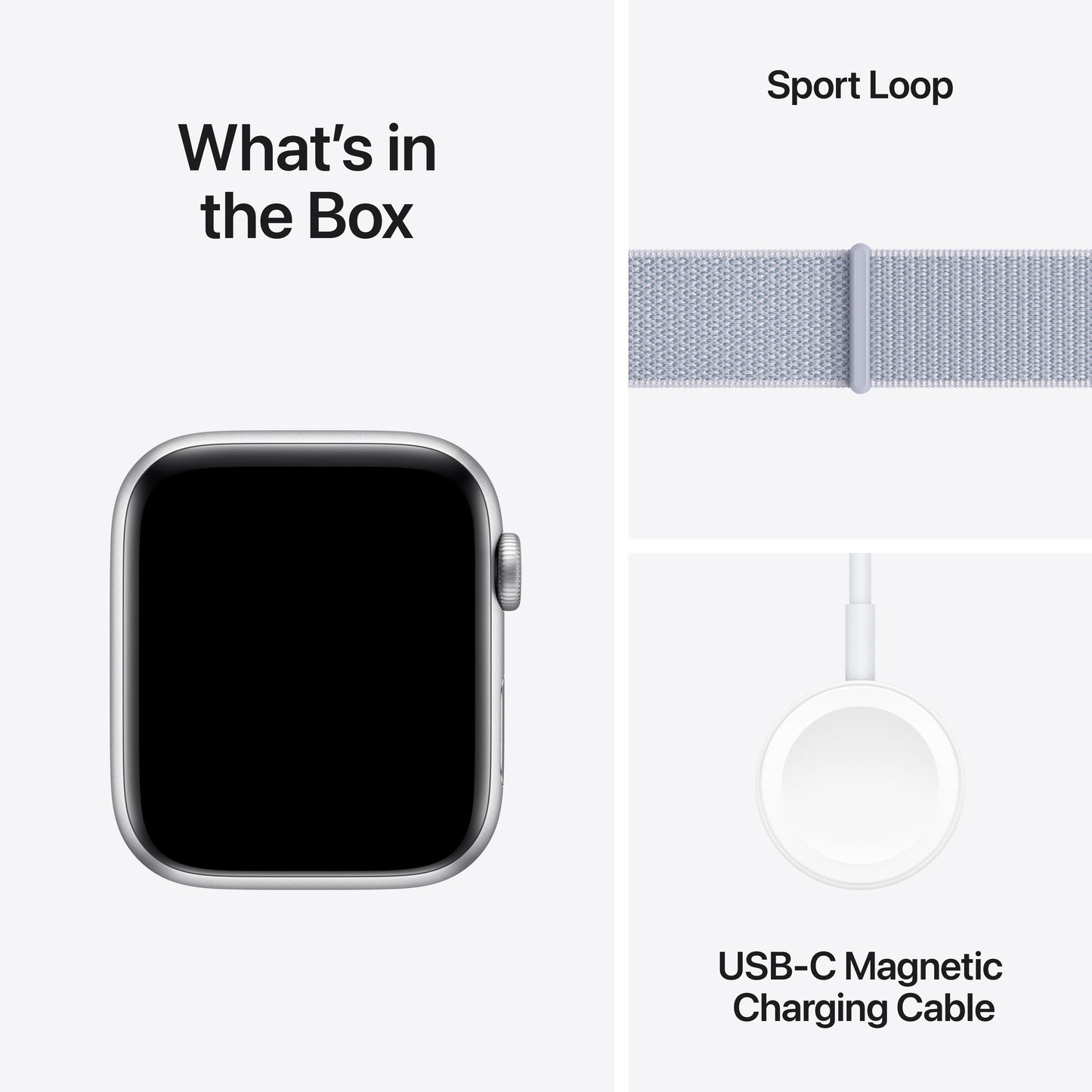 Apple Watch SE GPS + Cellular 44mm Silver Aluminium Case with Blue Cloud Sport Loop
