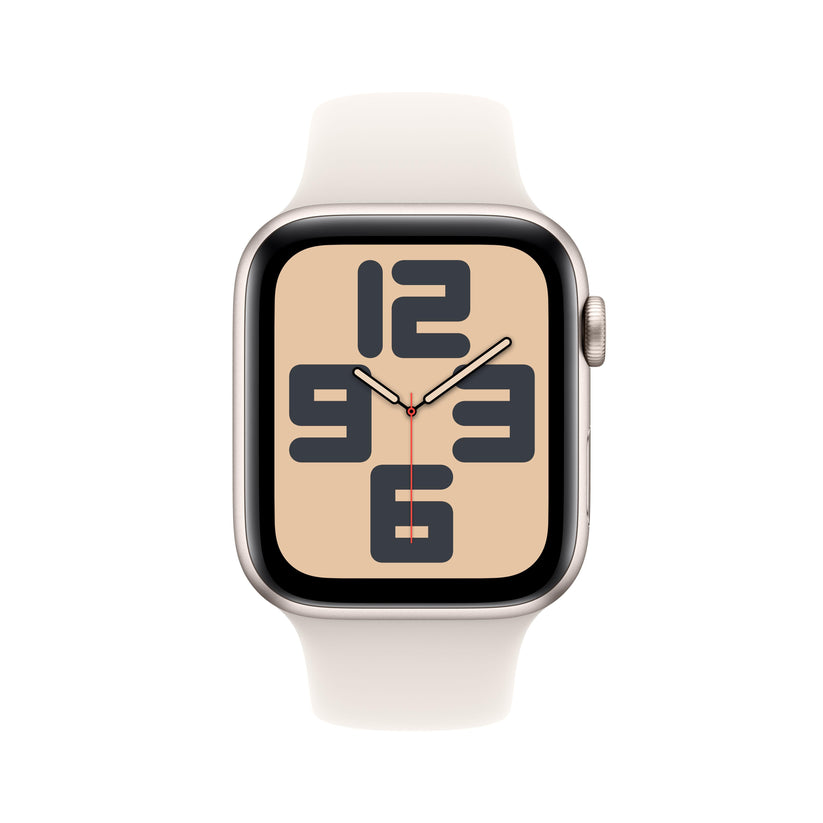 Apple Watch SE GPS + Cellular 44mm Starlight Aluminium Case with Starlight Sport Band - M/L