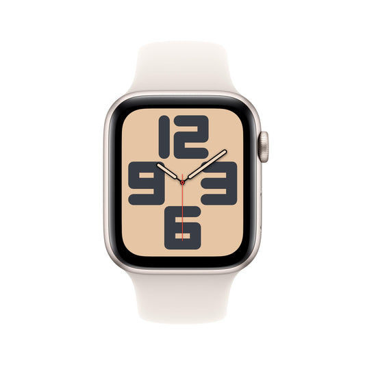 Apple Watch SE GPS + Cellular 44mm Starlight Aluminium Case with Starlight Sport Band - M/L