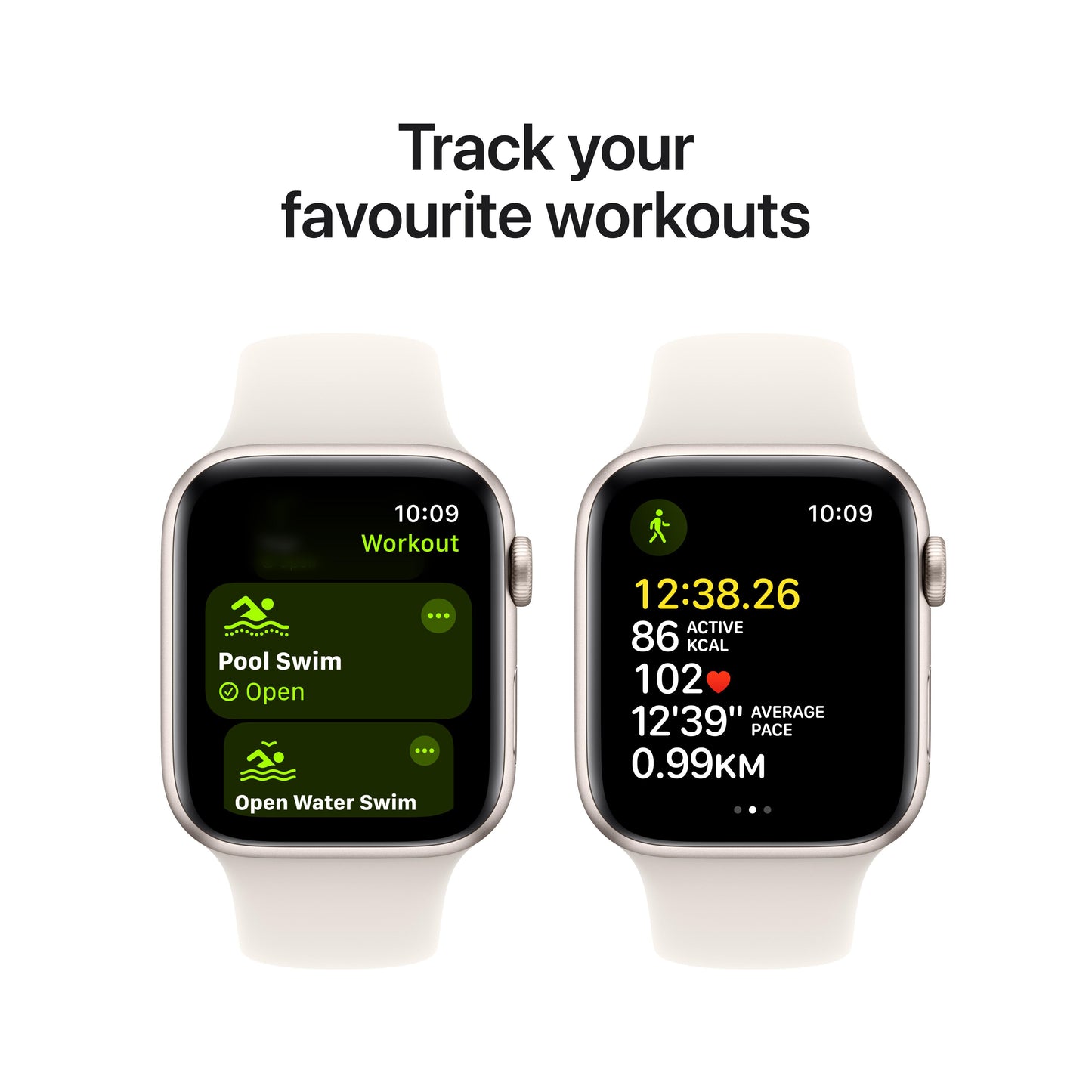 Apple Watch SE GPS + Cellular 44mm Starlight Aluminium Case with Starlight Sport Band - S/M