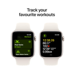 Apple Watch SE GPS + Cellular 44mm Starlight Aluminium Case with Starlight Sport Band - M/L