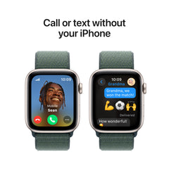 Apple Watch SE GPS + Cellular 44mm Starlight Aluminium Case with Lake Green Sport Loop