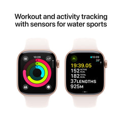 Apple Watch Series 10 GPS 42mm Rose Gold Aluminium Case with Light Blush Sport Band - M/L