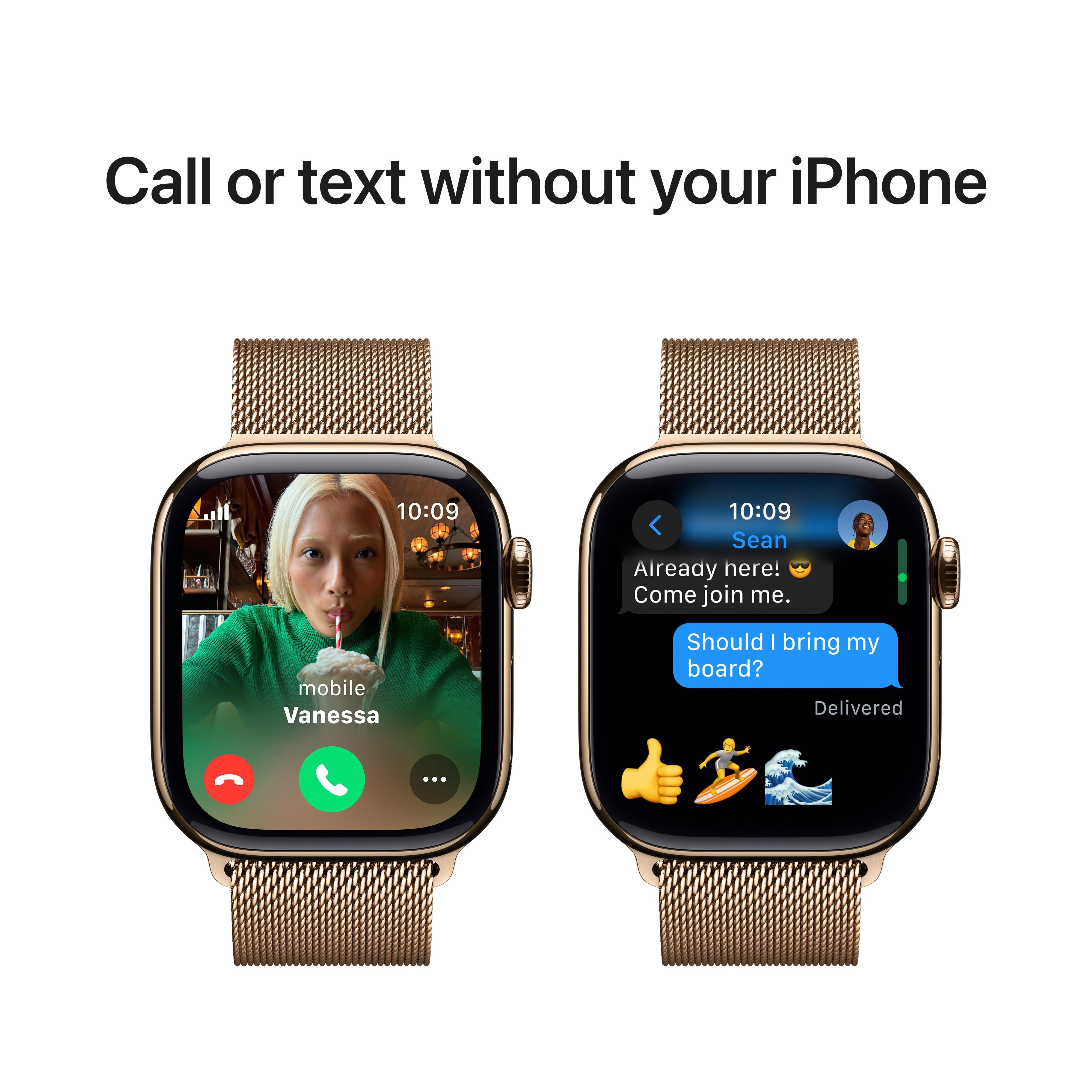 Apple Watch Series 10 GPS Cellular 42mm Gold Titanium Case with Gold Switch