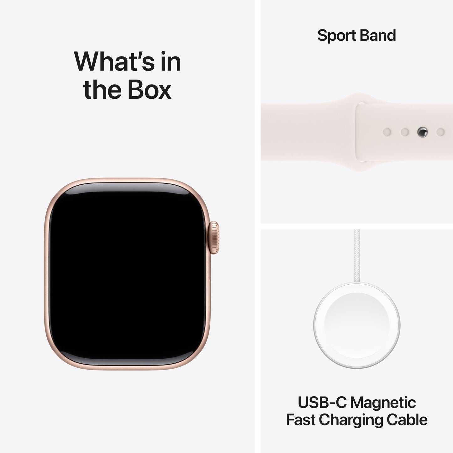 Apple Watch Series 10 GPS + Cellular 42mm Rose Gold Aluminium Case with Light Blush Sport Band - M/L