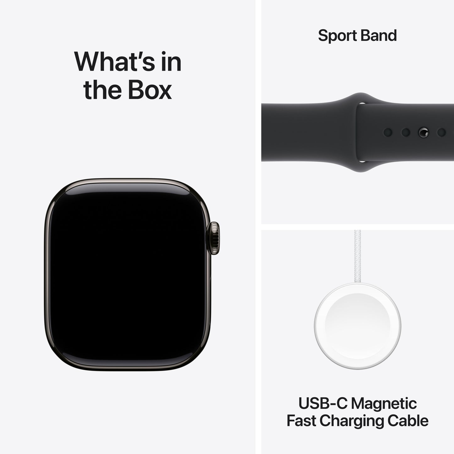 Apple Watch Series 10 GPS + Cellular 42mm Slate Titanium Case with Black Sport Band - M/L