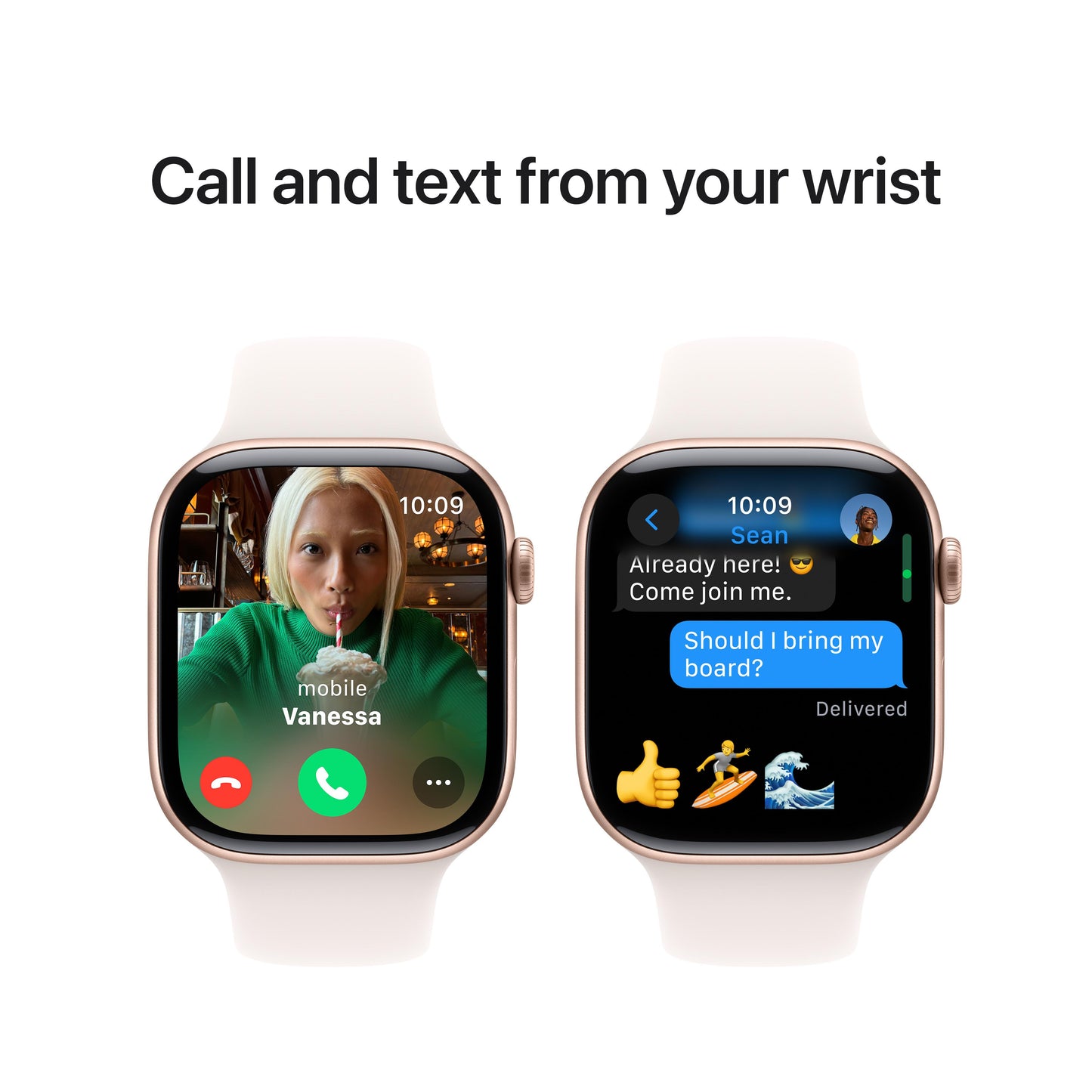 Apple Watch Series 10 GPS 46mm Rose Gold Aluminium Case with Light Blush Sport Band - S/M