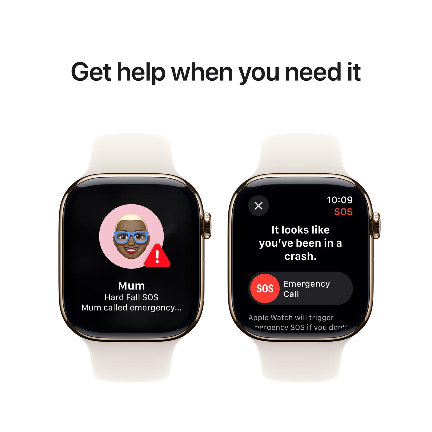 Apple Watch Series 10 GPS + Cellular 46mm Gold Titanium Case with Starlight Sport Band - S/M