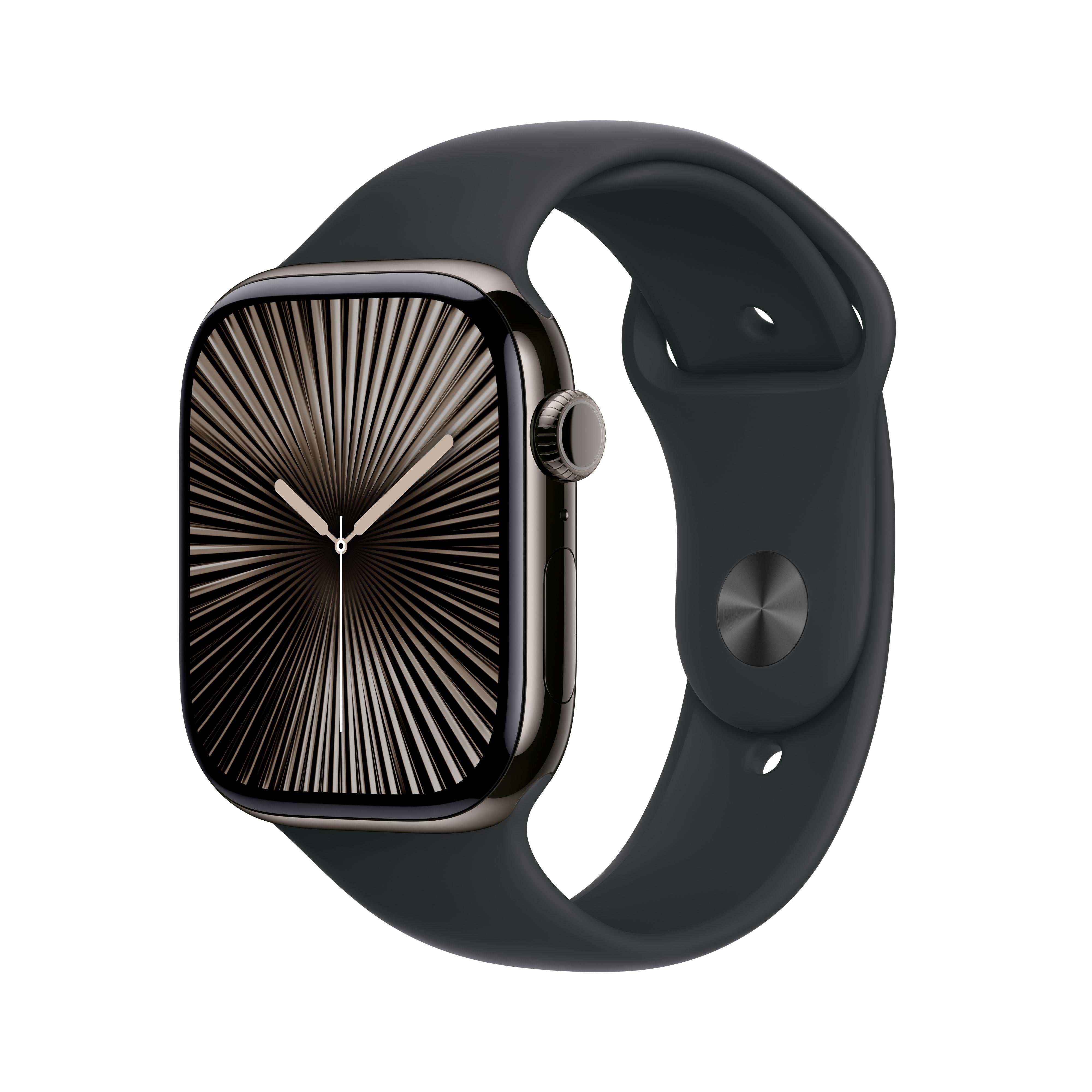 Apple Watch Series 10 GPS Cellular 46mm Slate Titanium Case with Bla Switch