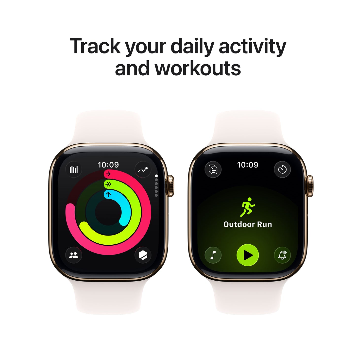 Apple Watch Series 11 GPS + Cellular 46mm Gold Titanium Case with Light Blush Sport Band - M/L