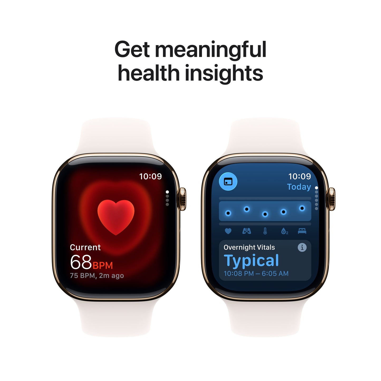 Apple Watch Series 11 GPS + Cellular 46mm Gold Titanium Case with Light Blush Sport Band - M/L