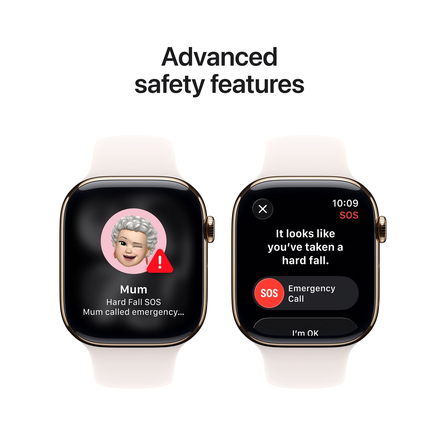 Apple Watch Series 11 GPS + Cellular 46mm Gold Titanium Case with Light Blush Sport Band - S/M